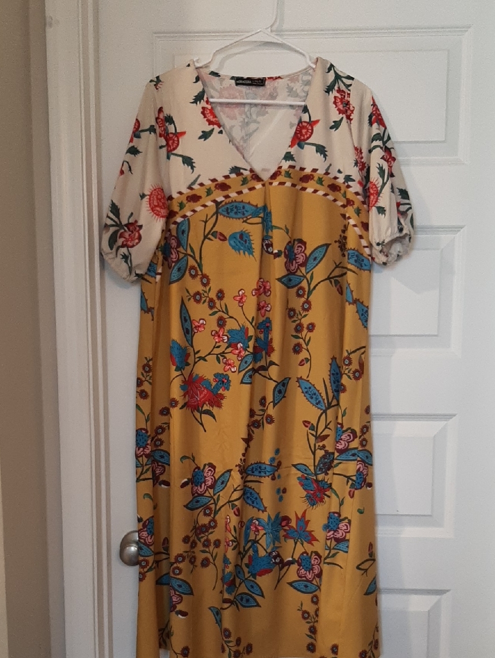 NoraCora Light Boho Floral V-Neck Maxi Dress , Gorgeous, Large